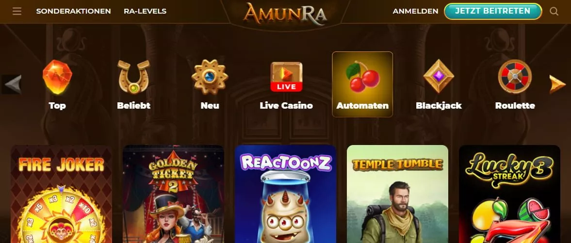 AmunRa Casino Spiele