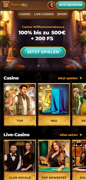 AmunRa Casino Willkommensbonus 