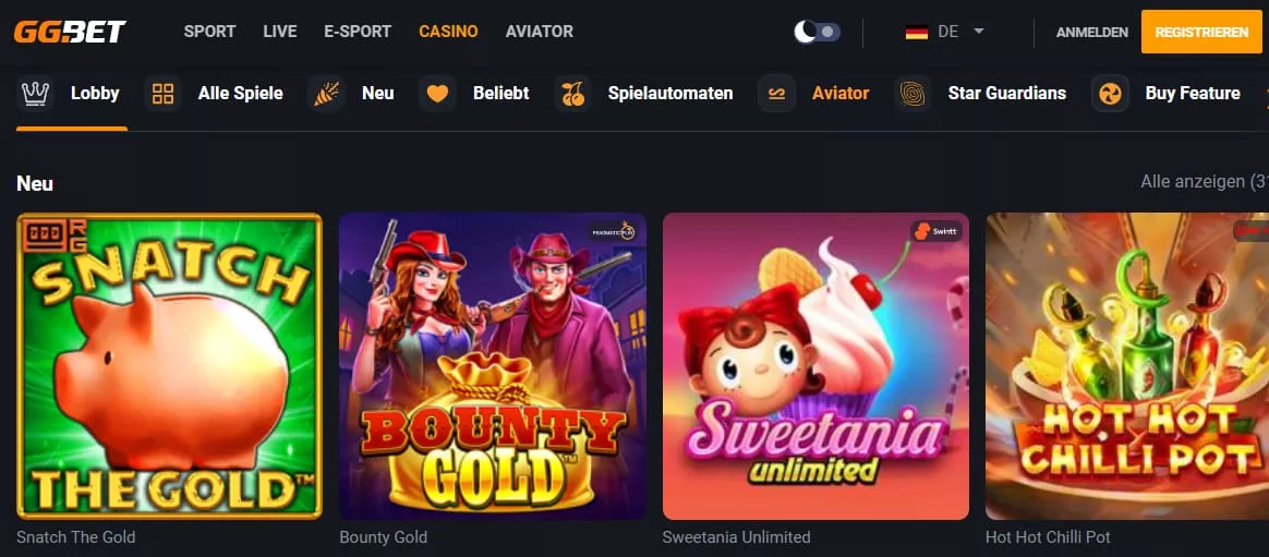 GGBet Casino Spiele 