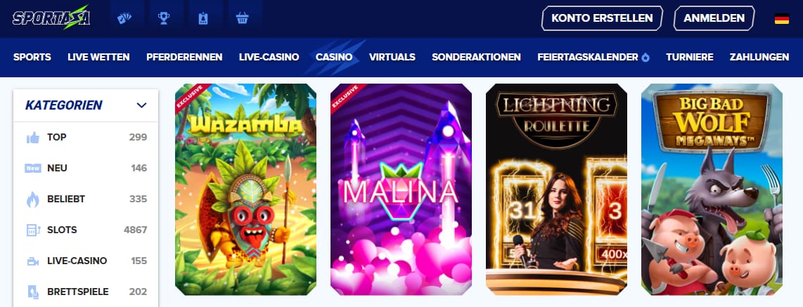 Sportaza Casino Spielautomaten