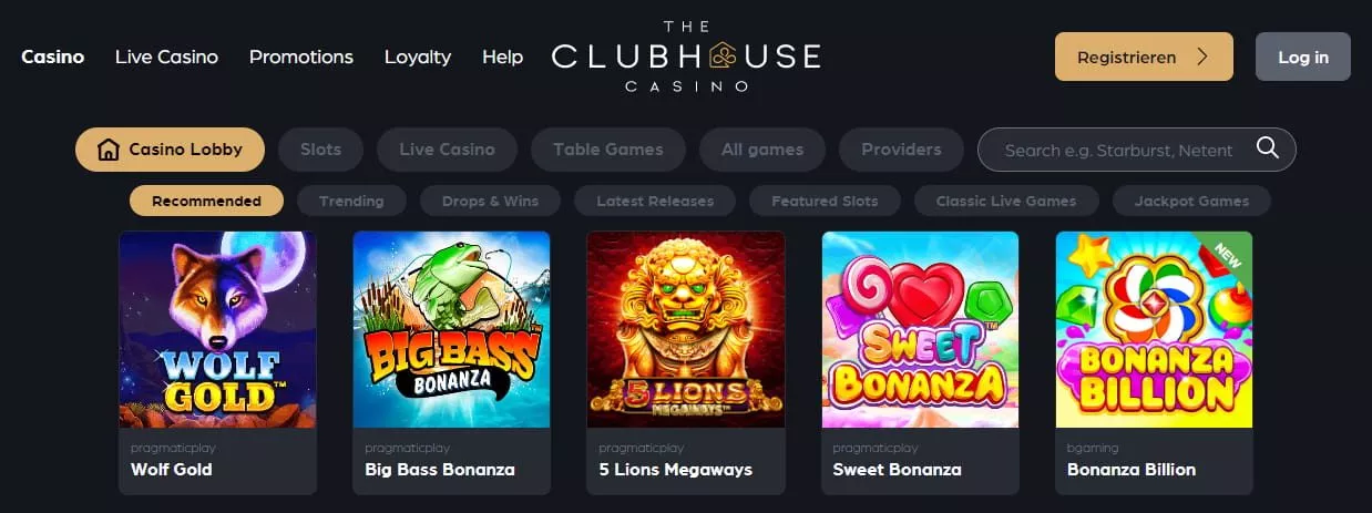 The Clubhouse Casino Spiele