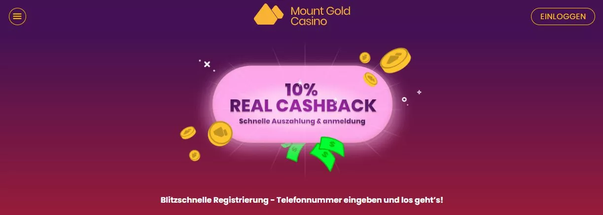 Mount Gold Casino Cashback Bonus