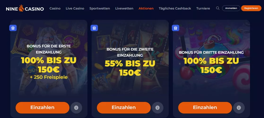 Nine Casino Bonus Codes 