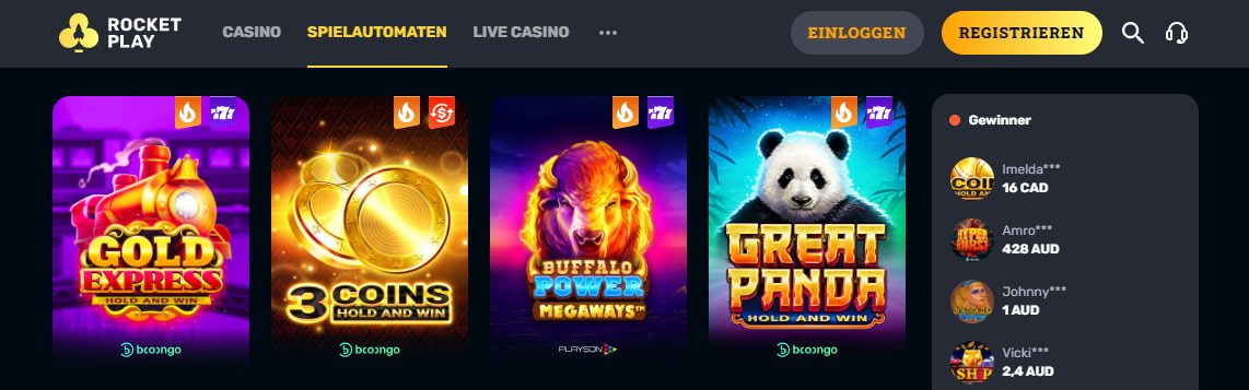 RocketPlay Casino Spiele