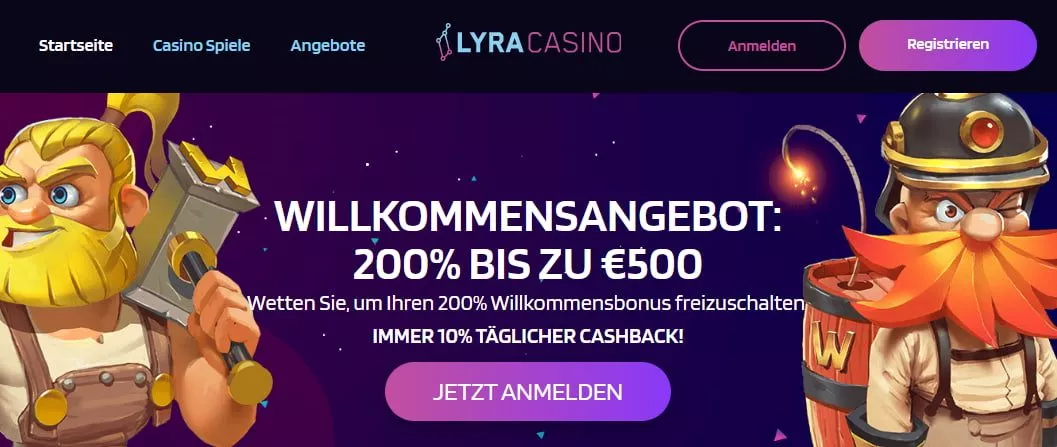 Lyra Casino Bonus für Neukunden 