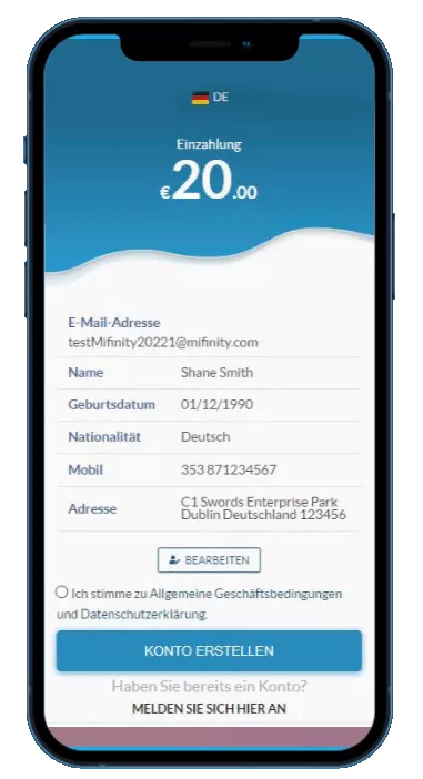 MiFinity Mobile Einzahlung App