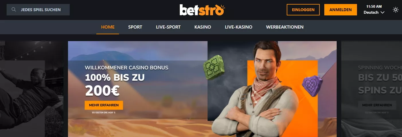 Betstro Casino Bonus